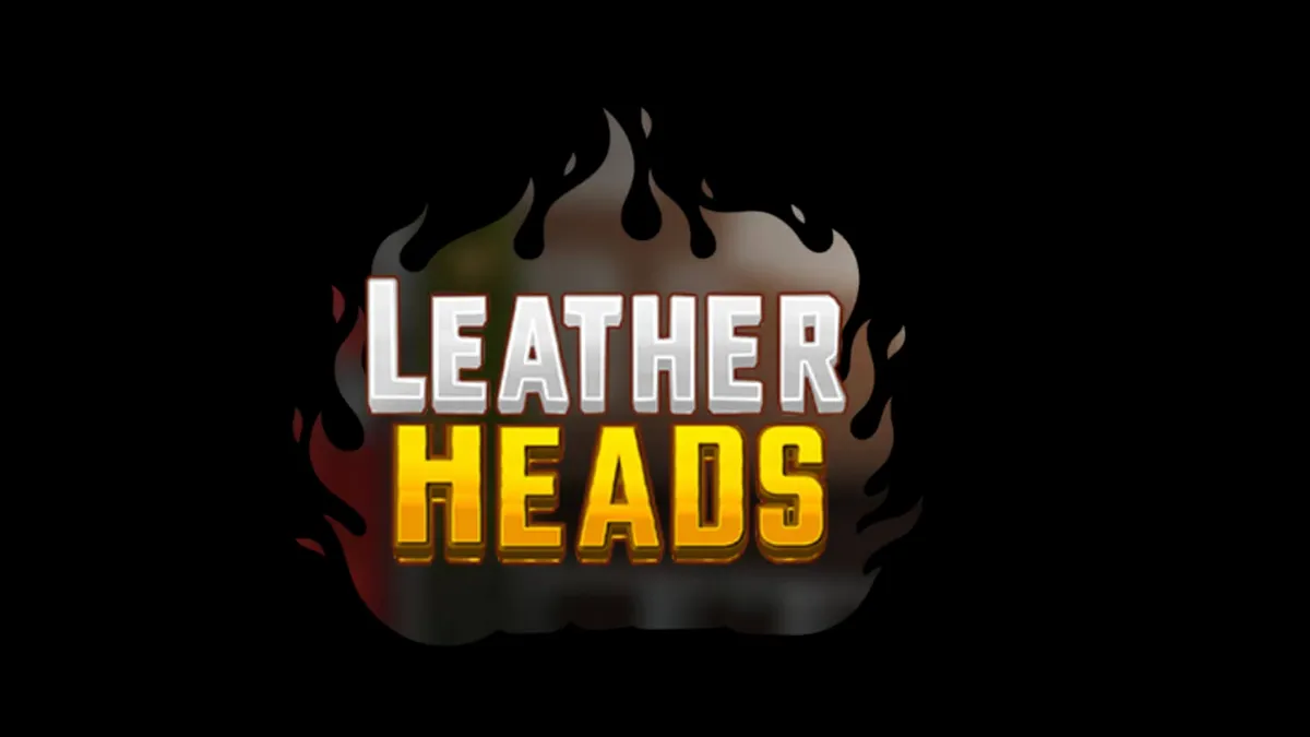 Tampilan visual slot Leatherheads dengan tema pemadam kebakaran neon yang intens